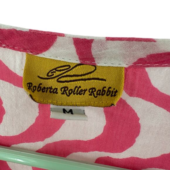 Roberta Roller Rabbit Size‎ Medium Long Sleeve Cotton Dress Tunic Cover Up Pink - Picture 7 of 8
